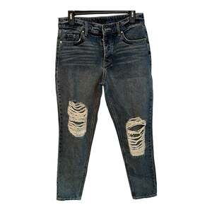 NEW AFRM Revolve Boyfriend Destroyed Luisa Denim Distressed Jeans Size 26